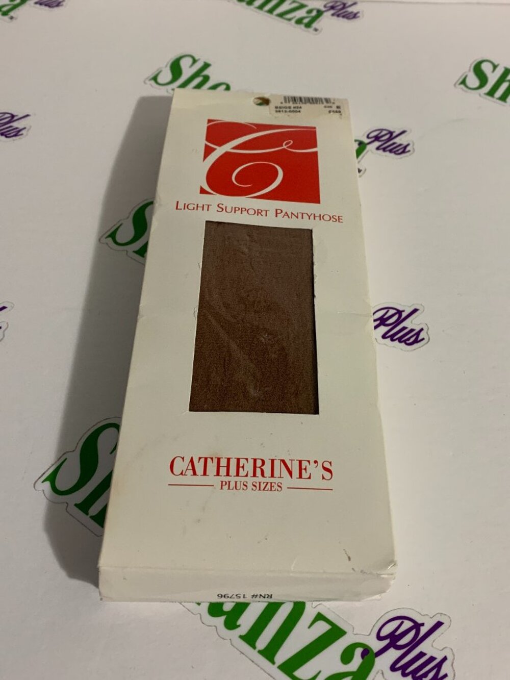 Catherines Pantyhose Light Support Hosiery Ribbed Panty Beige Plus Size E